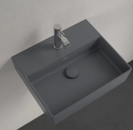 Раковина Villeroy & Boch Memento 2.0 50х42 см без переливу TitanCeram CeramicPlus графіт 4A2251I4