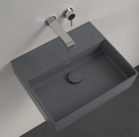 Раковина Villeroy & Boch Memento 2.0 50х42 см без переливу TitanCeram CeramicPlus графіт 4A2253I4