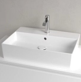 Раковина Villeroy & Boch Memento 2.0 60х42 см с переливом TitanCeram CeramicPlus каменный белый 4A0760RW