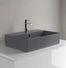 Раковина Villeroy & Boch Memento 2.0 60х42 см с переливом TitanCeram CeramicPlus графит 4A0760i4