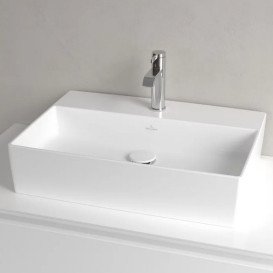 Раковина Villeroy & Boch Memento 2.0 60х42 см без перелива TitanCeram CeramicPlus каменный белый 4A0761RW