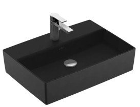 Раковина Villeroy & Boch Memento 2.0 60х42 см без переливу TitanCeram CeramicPlus Ebony (чорний матовий) 4A0761S5