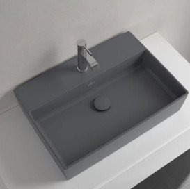 Раковина Villeroy & Boch Memento 2.0 60х42 см без переливу TitanCeram CeramicPlus графіт 4A0761i4