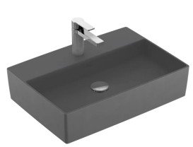 Раковина Villeroy & Boch Memento 2.0 60х42 см без переливу TitanCeram CeramicPlus графіт 4A0761i4