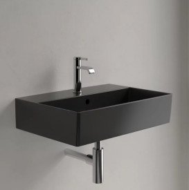 Раковина Villeroy & Boch Memento 2.0 60х42 см с переливом TitanCeram CeramicPlus Ebony (черный матовый) 4A2260S5