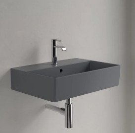 Раковина Villeroy & Boch Memento 2.0 60х42 см з переливом TitanCeram CeramicPlus графіт 4A2260I4