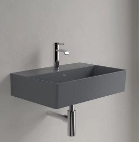 Раковина Villeroy & Boch Memento 2.0 60х42 см без перелива TitanCeram CeramicPlus графит 4A2261I4