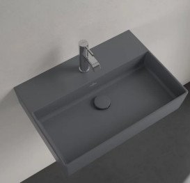 Раковина Villeroy & Boch Memento 2.0 60х42 см без перелива TitanCeram CeramicPlus графит 4A2261I4