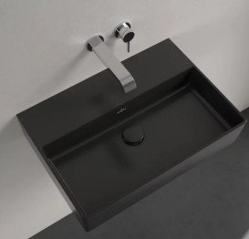 Раковина Villeroy & Boch Memento 2.0 60х42 см без переливу TitanCeram CeramicPlus Ebony (чорний матовий) 4A2263S5