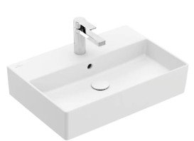 Раковина Villeroy & Boch Memento 2.0 60х42 см з переливом шліфована TitanCeram CeramicPlus кам'яний білий 4A226GRW