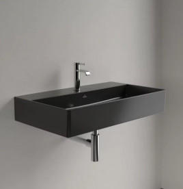 Раковина Villeroy & Boch Memento 2.0 80х47 см без переливу TitanCeram CeramicPlus Ebony (чорний матовий) 4A2281S5