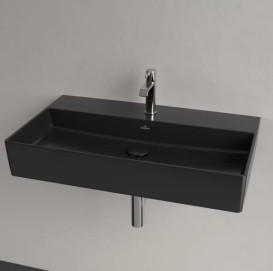 Раковина Villeroy & Boch Memento 2.0 80х47 см без переливу TitanCeram CeramicPlus Ebony (чорний матовий) 4A2281S5