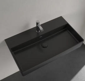 Раковина Villeroy & Boch Memento 2.0 80х47 см без переливу TitanCeram CeramicPlus Ebony (чорний матовий) 4A2281S5