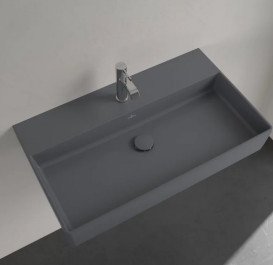 Раковина Villeroy & Boch Memento 2.0 80х47 см без переливу TitanCeram CeramicPlus графіт 4A2281I4