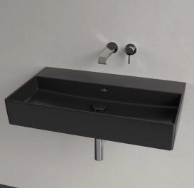 Раковина Villeroy & Boch Memento 2.0 80х47 см без переливу TitanCeram CeramicPlus Ebony (чорний матовий) 4A2283S5