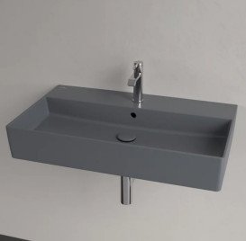 Раковина Villeroy & Boch Memento 2.0 80х47 см з переливом шліфована TitanCeram CeramicPlus графіт 4A228GI4