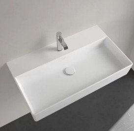 Раковина Villeroy & Boch Memento 2.0 80х47 см без перелива шлифованная TitanCeram альпийский белый 4A228L01