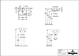Раковина Villeroy & Boch O.novo 45х37 см санитарная керамика CeramicPlus альпийский белый  434447R1