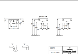 Раковина Villeroy & Boch O.novo 50х25 см санітарна кераміка кран ліворуч CeramicPlus альпійський білий 536154R1