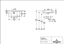 Раковина Villeroy & Boch O.novo 50х25 см санитарная керамика альпийский 434252R1