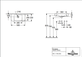 Раковина Villeroy & Boch O.novo 50х25 см санитарная керамика альпийский 434253R1