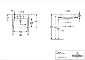 Раковина Villeroy & Boch O.novo 65х46 см шліфована санітарна кераміка альпійський білий 4A41MGT2