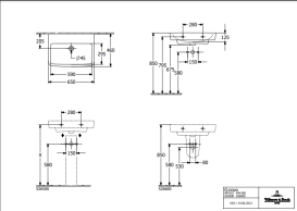 Раковина Villeroy & Boch O.novo 65х46 см санитарная керамика CeramicPlus AntiBac альпийский белый 4A4168T2