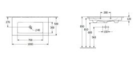 Раковина Villeroy & Boch Venticello 100х50 см із переливом санітарна кераміка CeramicPlus альпійський білий 4104AJR1