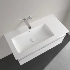 Раковина Villeroy & Boch Venticello 100х50 см чаша ліворуч санітарна кераміка CeramicPlus альпійський білий 4134L3R1