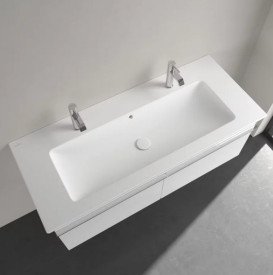 Раковина Villeroy & Boch Venticello 120х50 см із переливом санітарна кераміка CeramicPlus кам'яний білий 4104CKRW