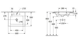 Раковина Villeroy&Boch Venticello 60х50 см шліфована санітарна кераміка альпійський білий 4124G601