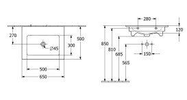 Раковина Villeroy & Boch Venticello 65х50 см із переливом санітарна кераміка альпійський білий 41246701