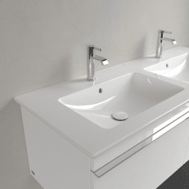 Раковина Villeroy & Boch Venticello подвійна 130х50 см із переливом санітарна кераміка альпійський білий 4111DL01