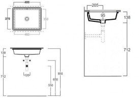 Раковина врізна під стільницю Simas Lavabo білий S59
