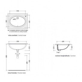 Раковина встраиваемая Flaminia Euro 33