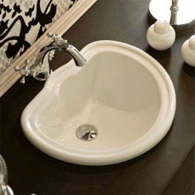 Раковина встраиваемая Kerasan Retro с переливом чёрная 103104