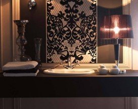 Раковина встраиваемая Kerasan Retro с переливом чёрная 103104