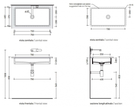 Раковина встраиваемая под столешницу Flaminia Miniwash MW75SP