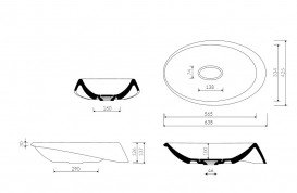Раковина для ванної Marmorin Goccia 63,8х42,5 литий камінь білий P 595 065 020 010