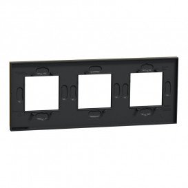 Рамка 3-постовая Schneider Electric Unica New Pure каучук/антрацит NU600682