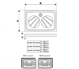 Ravak Панель для поддона ГИГАНТ 80х120 с креплением Set L XA83GL01010