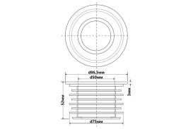 Редукция канализационная McAlpine 75х50 мм резина черный FLEXCONN-7550