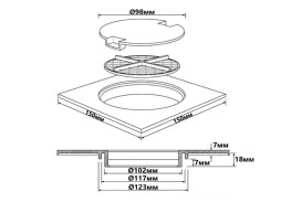 Решітка для душового трапу McAlpine 150х150 мм пластик білий HC29L