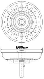 Решітка для сифона для кухонної мийки McAlpine Ø80 мм нержавіюча сталь хром BWSTSS-TOP