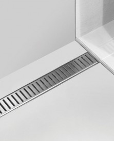 Решетка для водоотводящего желоба AlcaPlast Pure 1450 мм нержавеющая сталь глянцевая PURE-1450L