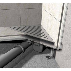 Решетка для углового водоотводящего желоба AlcaPlast Time нержавеющая сталь матовая TIME