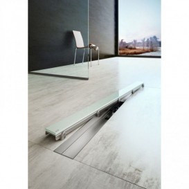 Решетка для водоотводящего желоба AlcaPlast Glass 950 мм белое стекло GL1200-950