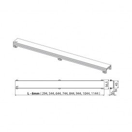 Решетка для водоотводящего желоба AlcaPlast Glass 950 мм белое стекло GL1200-950