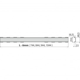 Решетка для водоотводящего желоба AlcaPlast Solid 1050 мм матовая SOLID-1050M