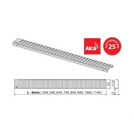 Решітка для водовідвідного жолоба AlcaPlast Line 1450 мм нержавіюча сталь глянсова LINE-1450L